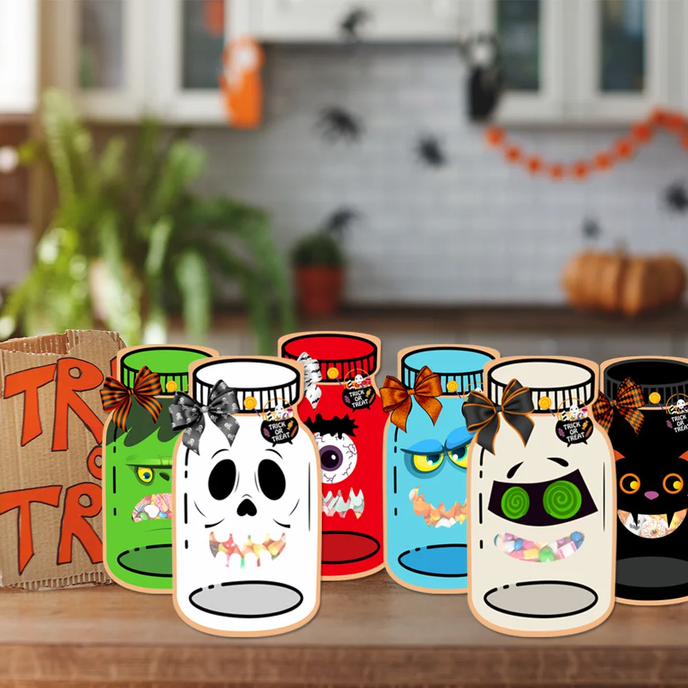 

Halloween Candy Bags Jar Shape Cards And Candy Bags For Halloween Festive Organizer Hands-On Projects For School Gathering Home