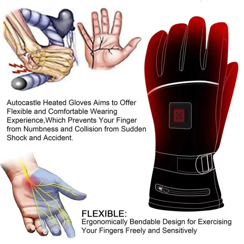 

2026Outdoor Indoor Rechargeable Battery Powered Heated Gloves Hand Warmer Glove Liners for Climbing Hiking Cycling