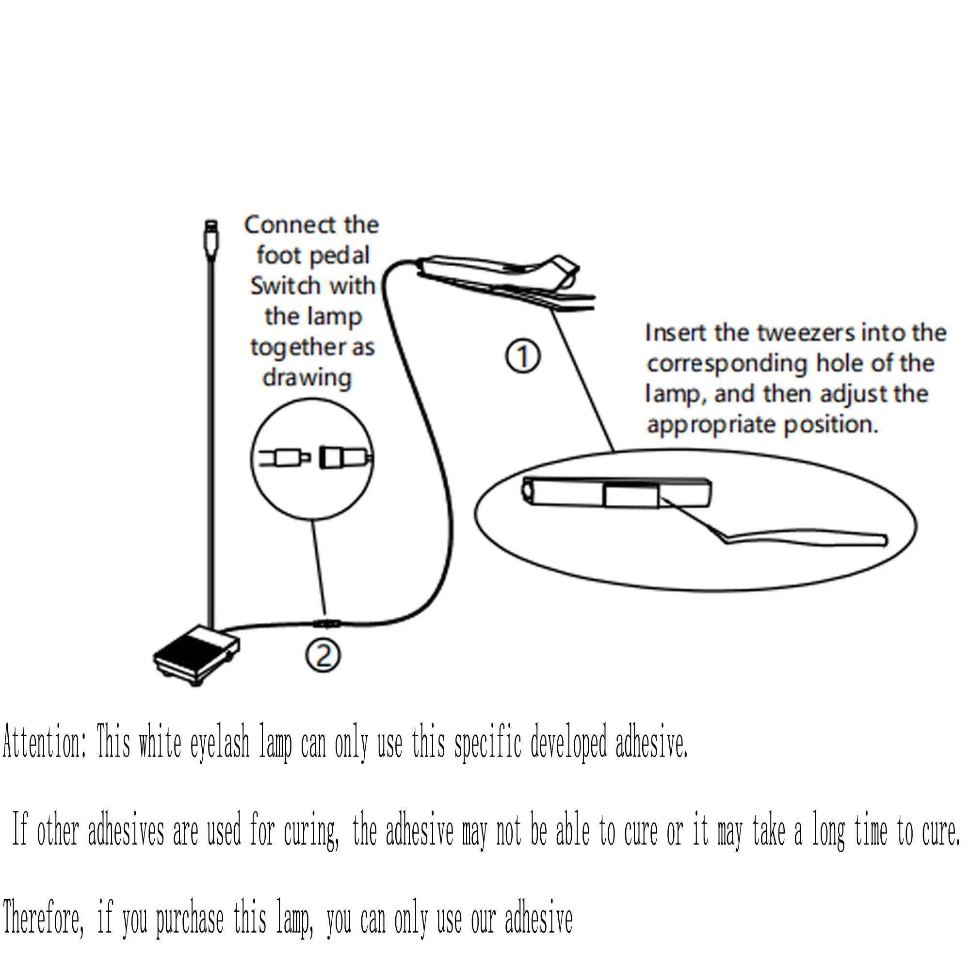 لطيفة رمش تمديد الفولاذ المقاوم للصدأ منحني تلميح الملقط وأشار تلميح الملقط مع LED الضوء الأبيض الأشعة فوق البنفسجية الغراء علاج