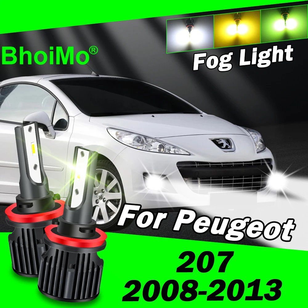 

BhoiMo For Peugeot 207 2008 - 2013 Front Fog Light Lamp Led Bulb 2009 2010 2011 2012