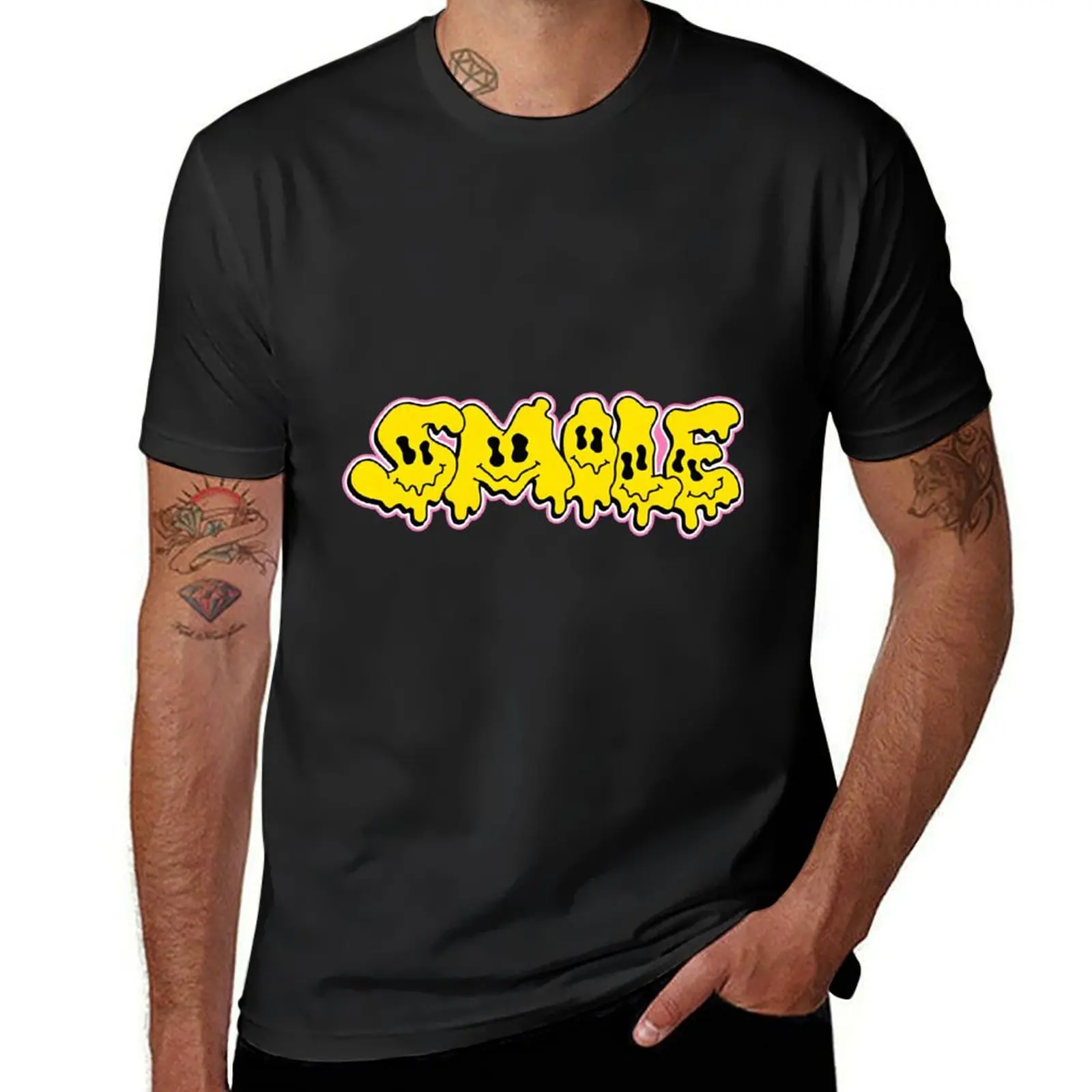 Smile Trippy T-Shirt sports fans blanks cute tops graphics mens graphic t-shirts hip hop