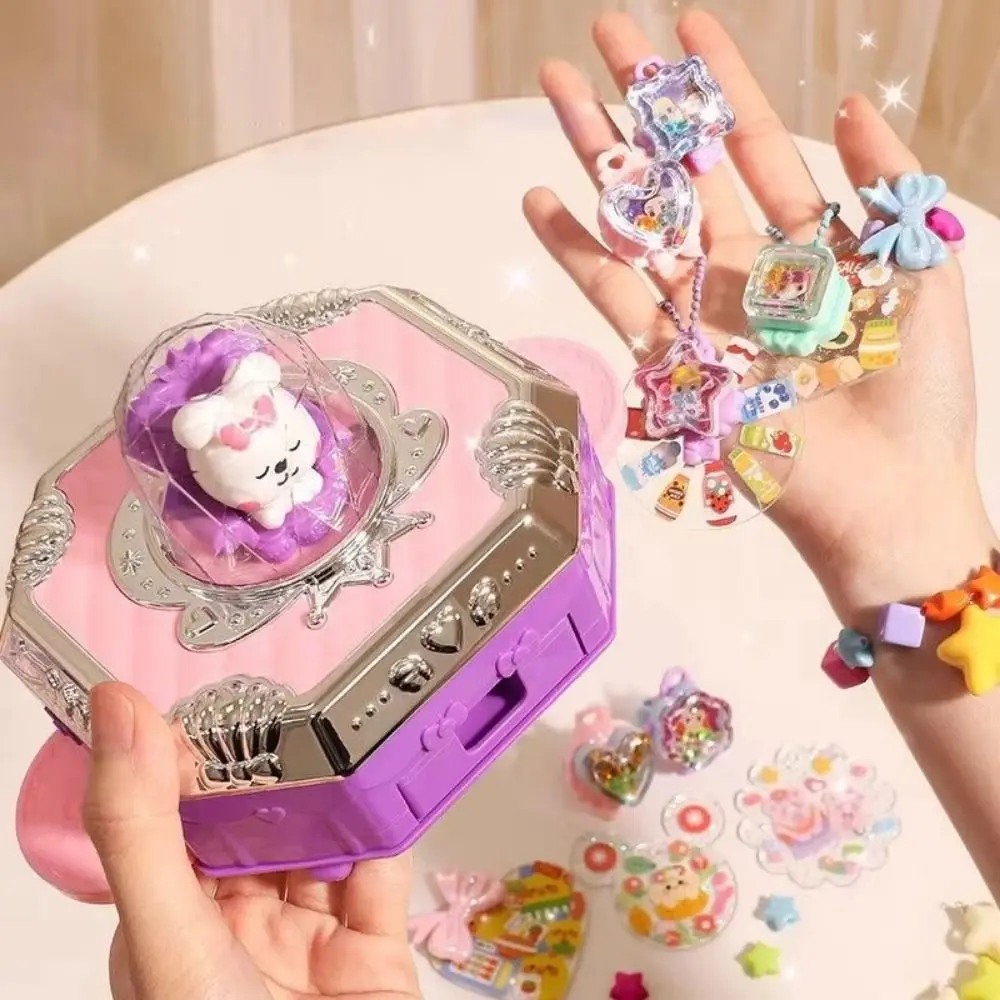 DIY Magical Goo Card Gift Box Rabbit Rich Content Goo Card Sticker Set Cartoon Rotary Switch Goo Card Full Set Stickers