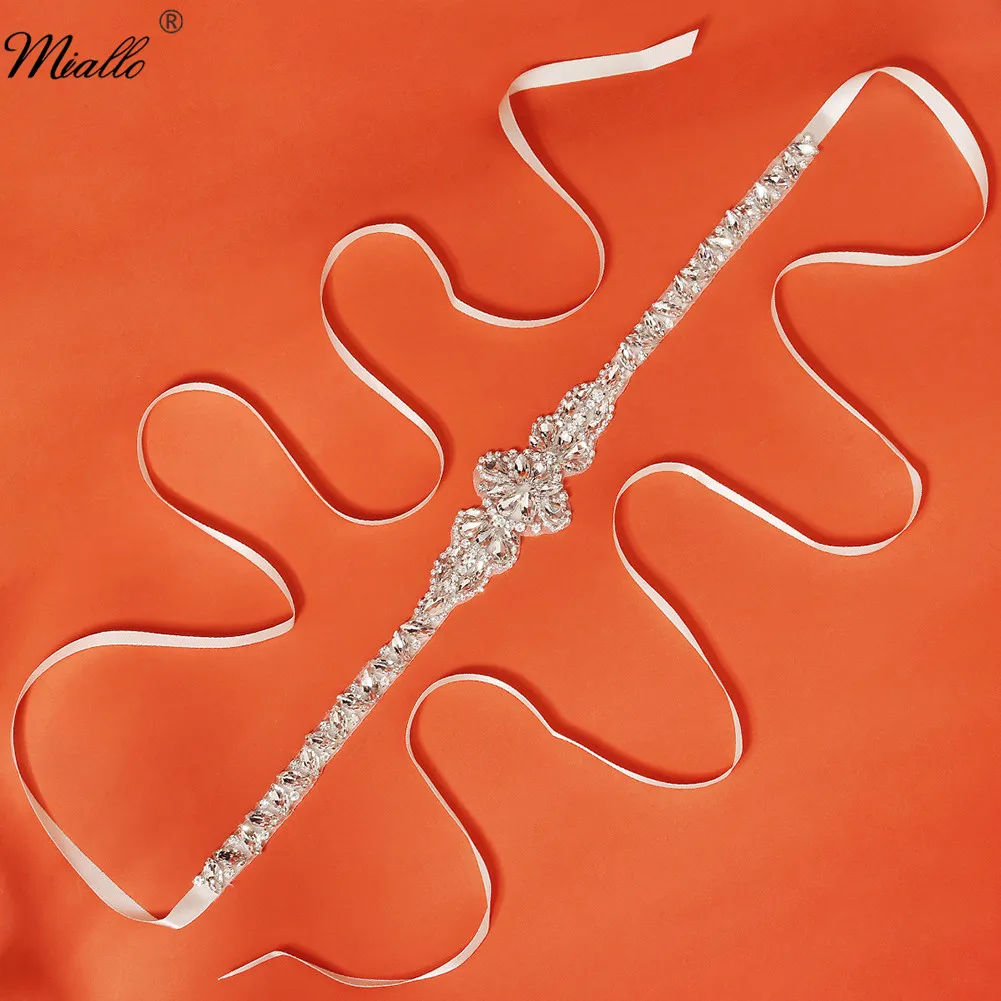 Bridal Belts Bling Wedding Women Jewelry Silver Rhinestone Pearl Crystal Sparkly Party Formal Dress Diamond Sash image 5