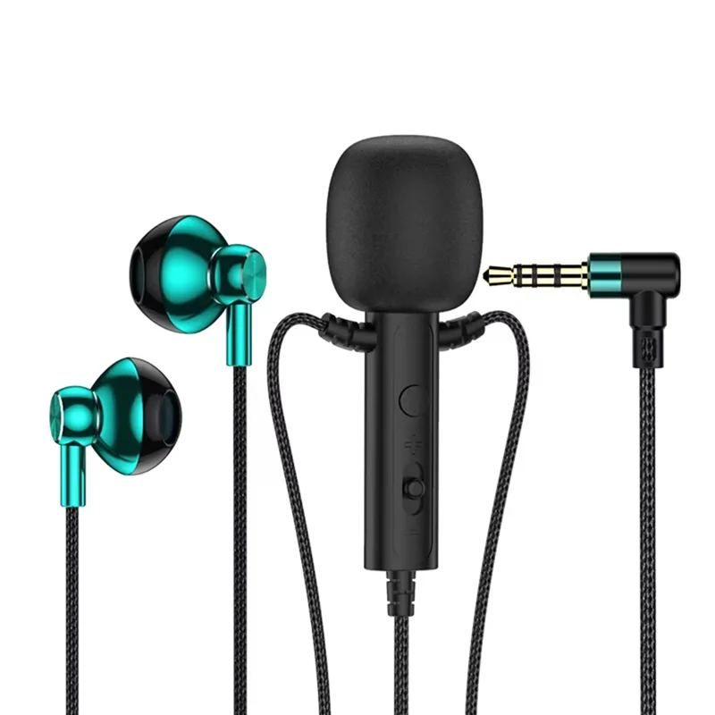 B04B-3.5Mm In-Ear Lavalier Microphone With Earphone Mini Clip Mic For Karaoke Live Broadcast Online Class Gaming