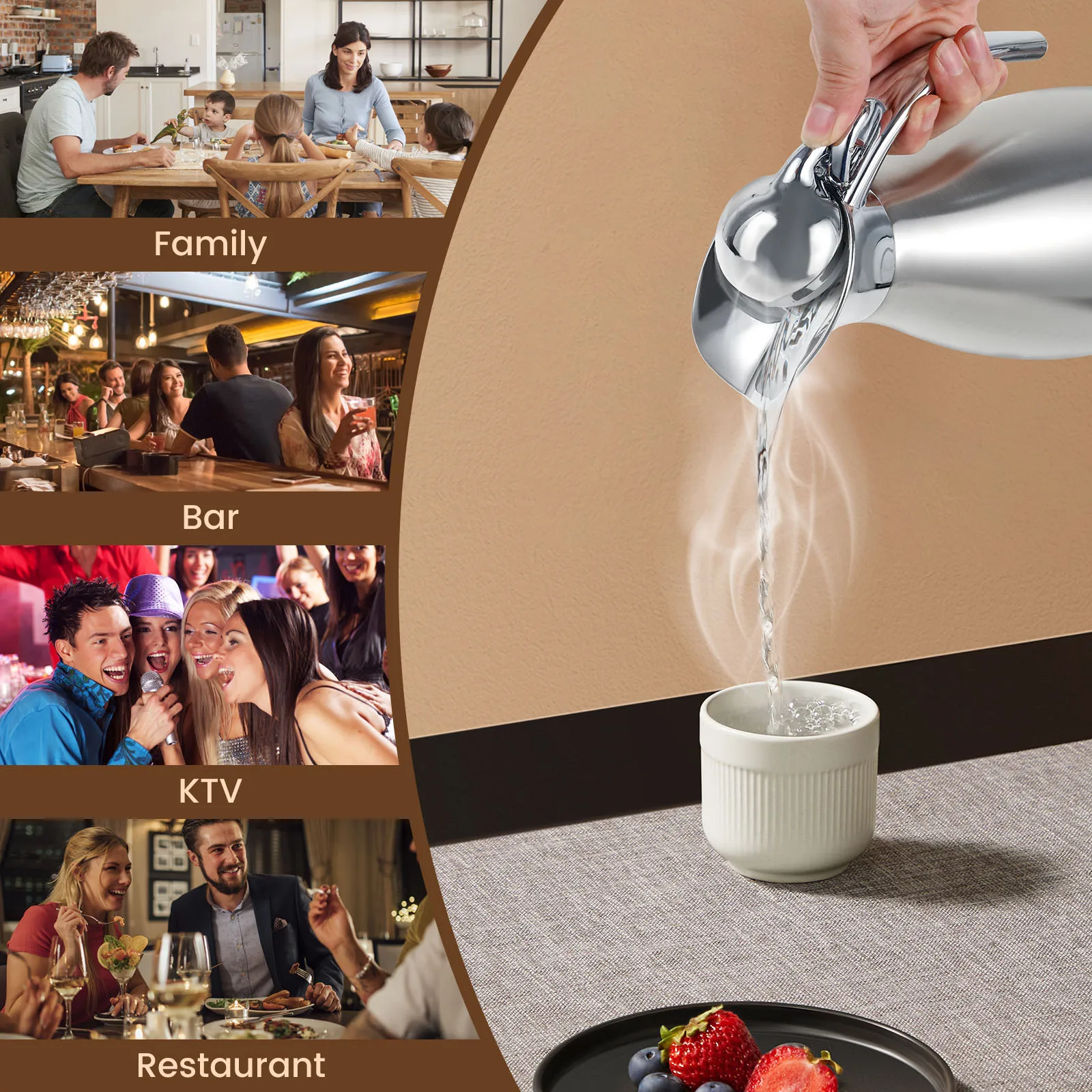 Kitchen Thermal Kettle 2000ml Stainless Steel Coffee Jug Large Capacity Insulated Coffee Carafe Household Flask Water Bottle view 5