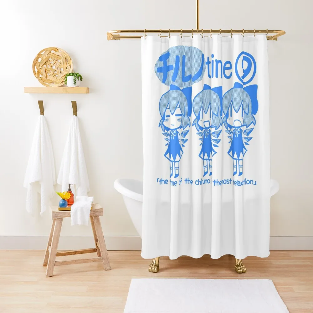 

Chill Cirno Time Shower Curtain For Shower Bathroom And Shower Products Funny Luxury Bathroom Curtain