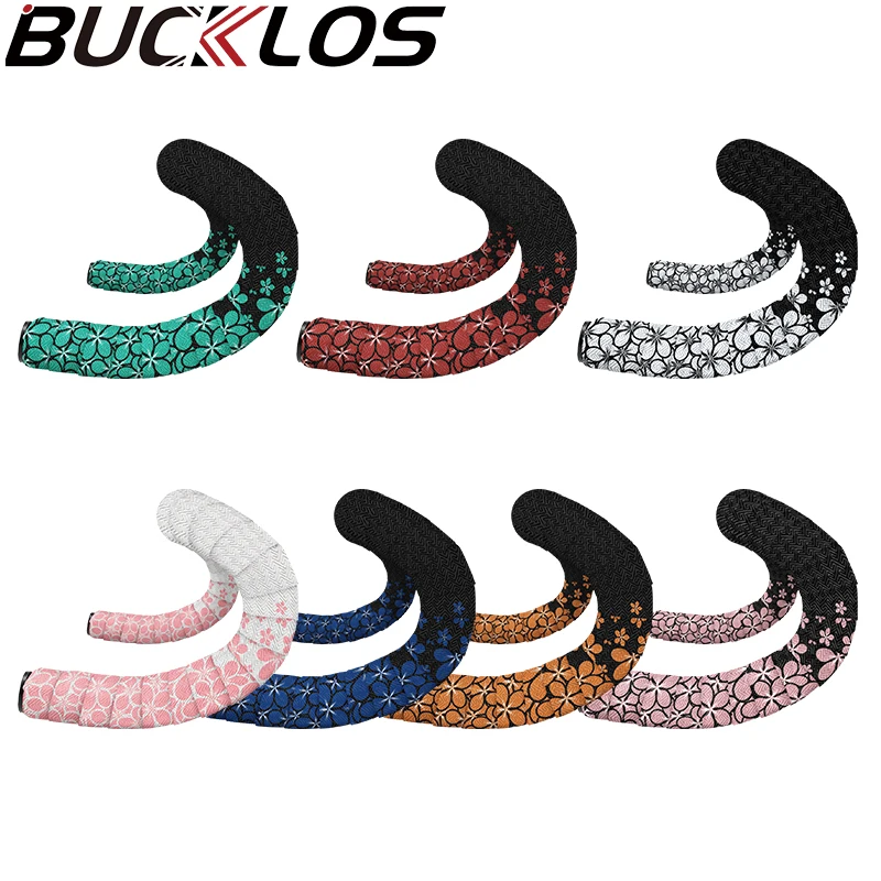 

BUCKLOS Road Bike Handlebar Tape L-shaped Non-slip Shock Absorption Handlebar Tape Flower Bartape Waterproof Bicycle Accessories