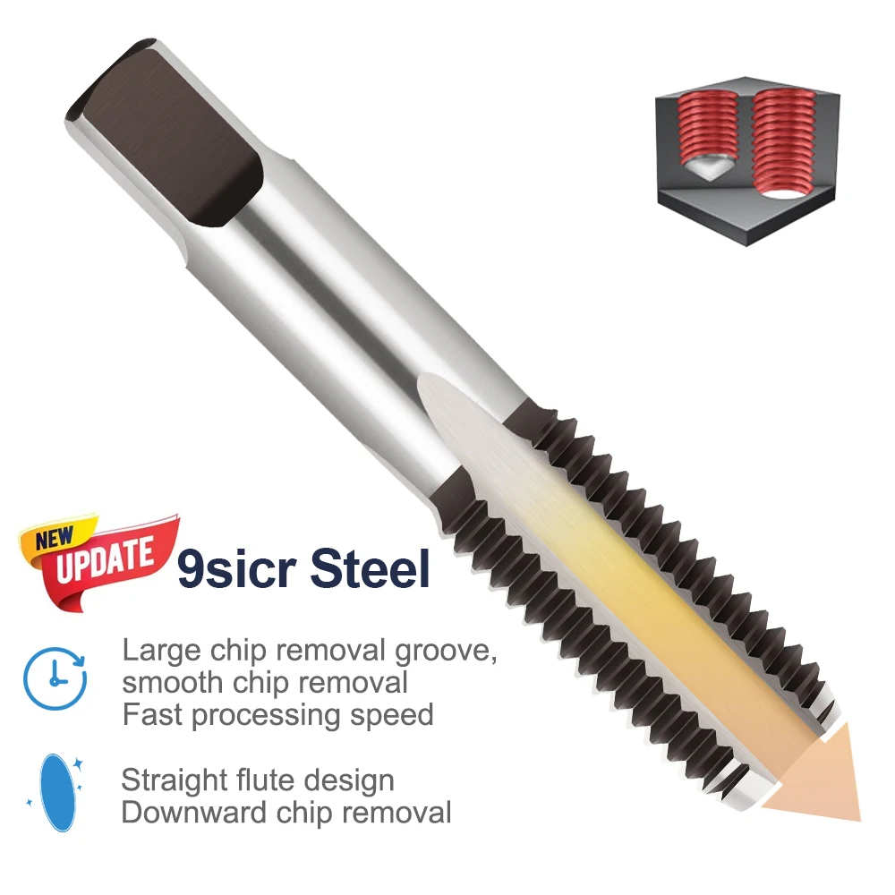 CMCP-Juego de brocas de tornillo HSS, herramientas manuales de rosca métrica, M3, M4, M5, M6, M8, M10, M12, M14, M16, 2 uds.