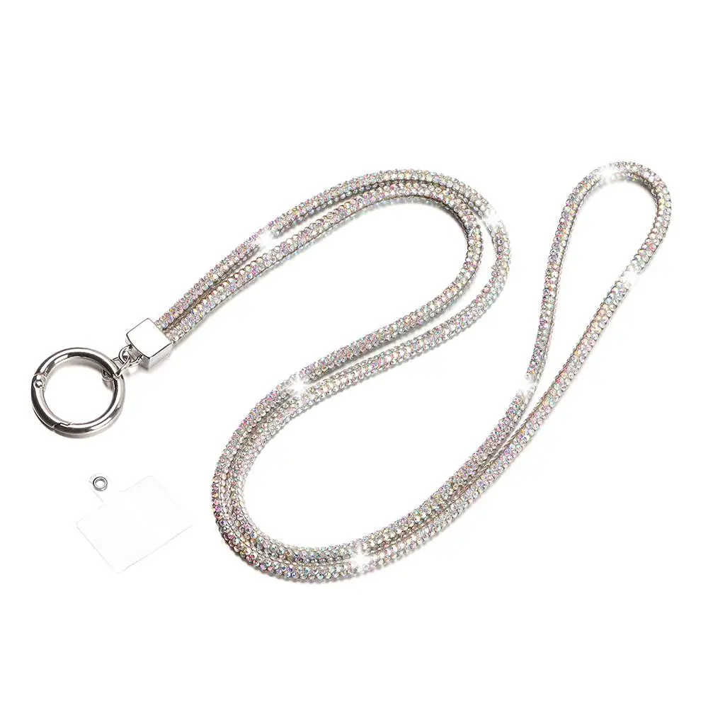 

Luxury Bling Bling Keychain Rhinestone Phone Lanyard Crystal Anti-lost Rope Chain Straps Hanging Cord