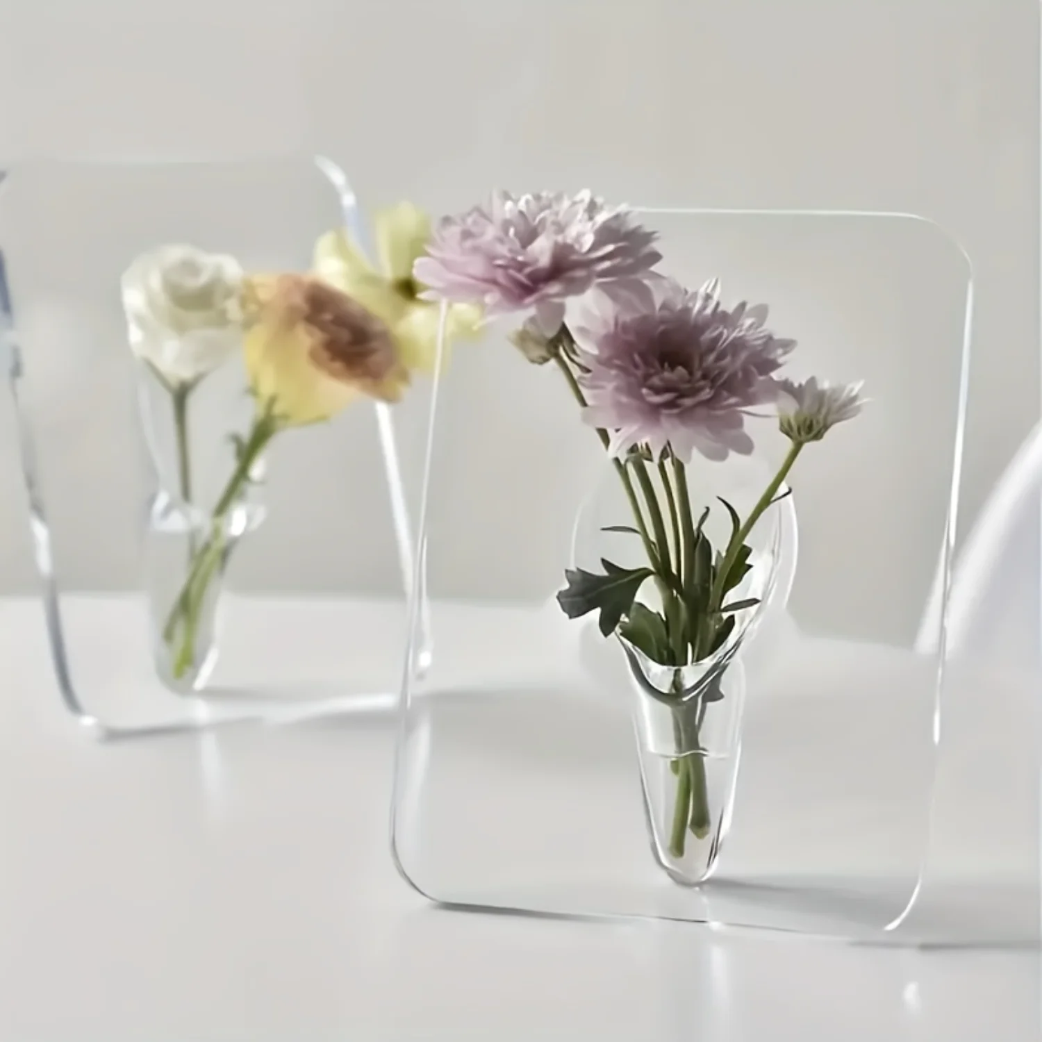 Creative Art Acrylic Photo Frame Vase - Hydroponic Flowers Office Decor Vase mold Ikebana vase Hydroponic vase Blown glass Vase