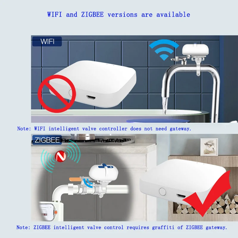 Tuya ZIGBEE Water Timing Remote Control Electric Valve Intelligent WiFi Gas Pipeline Automatic Shut-off Controller Voice Control