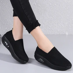 Big Size43 Black Woman Sneakers with Platform Casual Wedge Sports Shoes for Women Walking Summer Ladies Footwear Designer Sneake