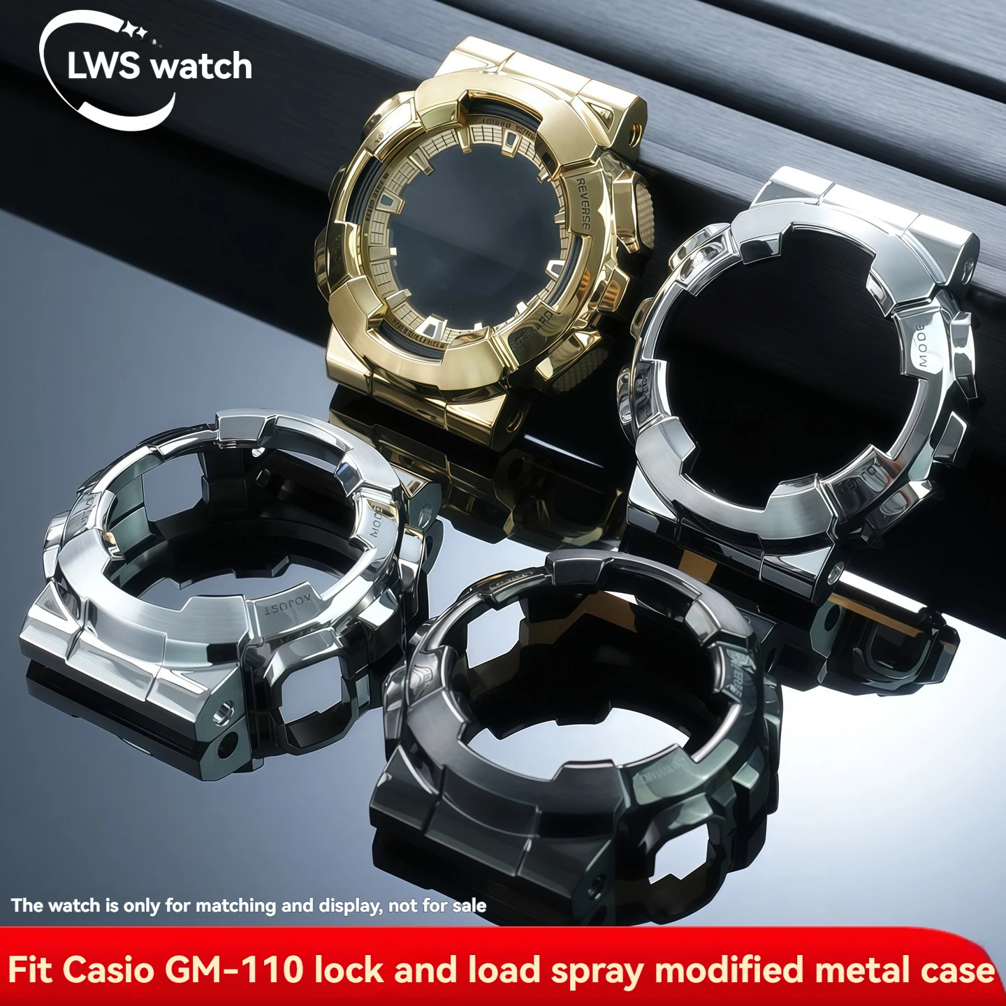 

Металлический корпус для часов GM110 для Casio GM-110, серия GM110, модифицированный корпус из нержавеющей стали с инструментами, аксессуары для часов