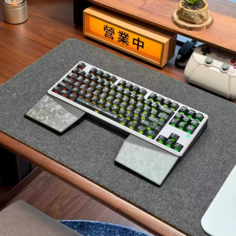 Ergonomic Aluminum Carbon Fiber Keyboard Wrist Rest GALAXIAS K1 Mechanical Keyboard Palm Support Pad for Gaming Office Gift