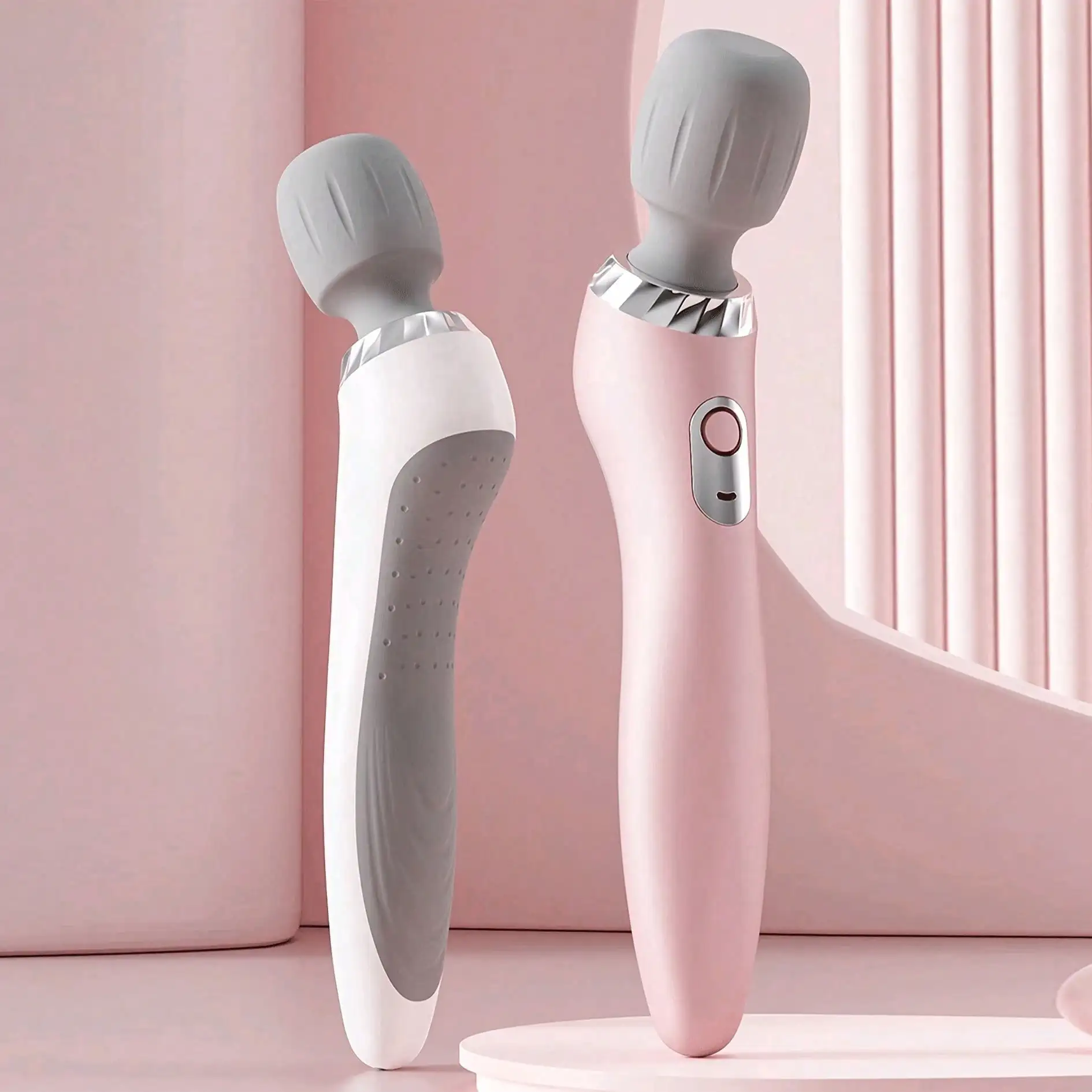 

Cordless Handheld Vibrating Massager - Silicone Head, Full Body (Neck/Back/Legs) Use, Ideal Holiday Gift for Women