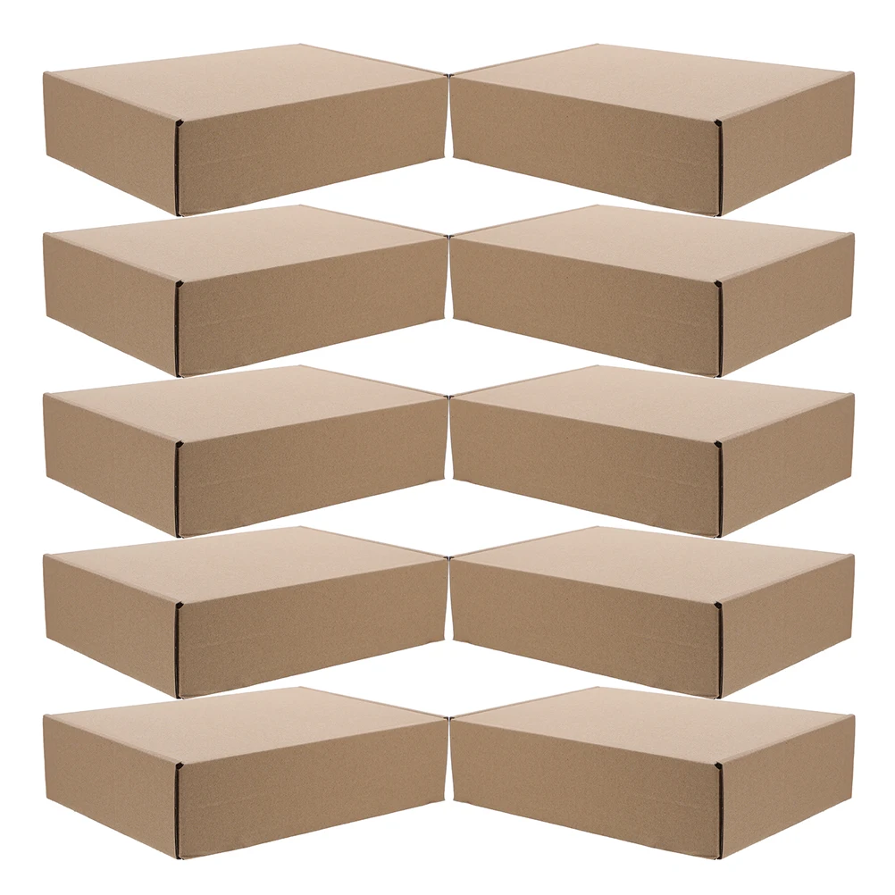 

20pcs Kraft Paper Boxes Triple Layer Design Spacesaving Square Shape Easy Fold Cardboard Packing Shipping Small