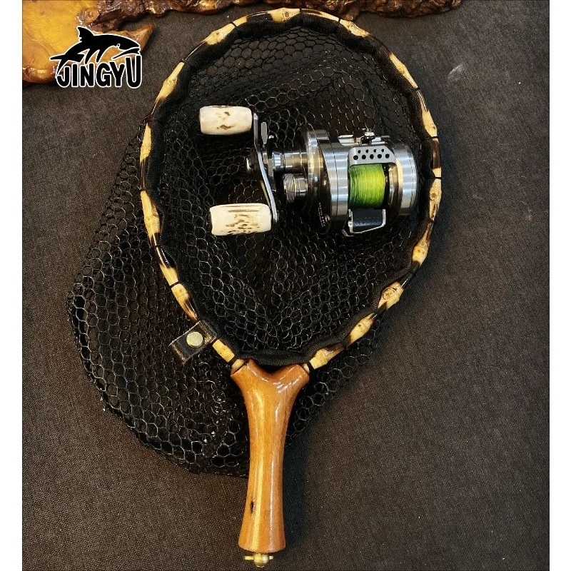 2025-jingyu-rede-de-pesca-com-mosca-artisanal-em-madeira-portable-e-compacta-para-fly-fishing-portatil-rede-de-pesca-de-bambu