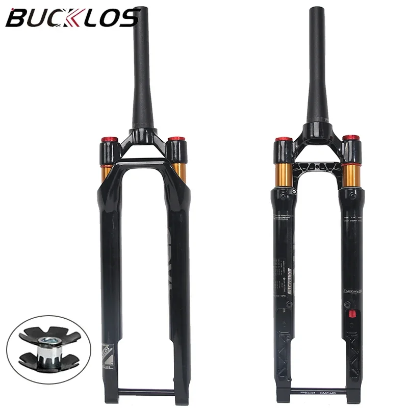 

BUCKLOS Gravel Bicycle Fork 700C Suspension Fork 45mm Offset Tapered 100 * 12mm Bike Fork Thru Axle Disc Ultralight Riding Parts