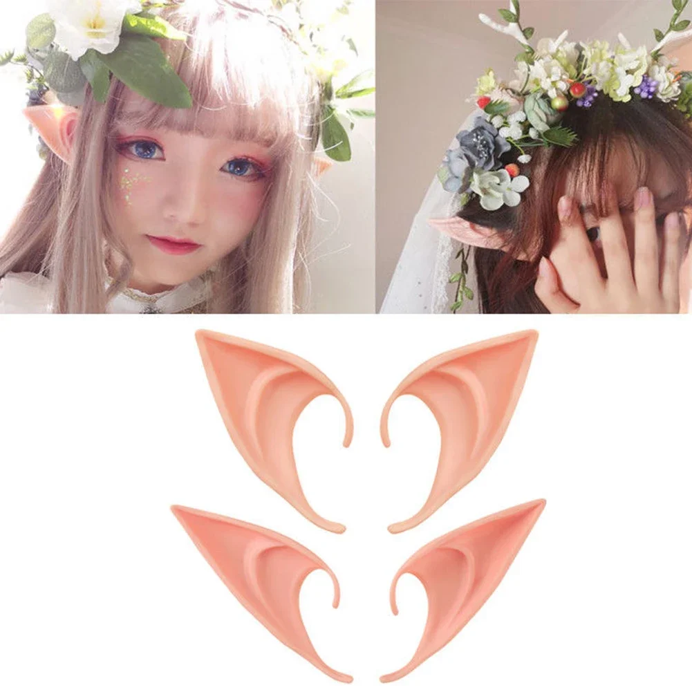1-10Pairs Halloween Elf Ears,Latex Ears for Angel,Halloween Cosplay Decoration,Masquerade Costume,Fairy Photo Props for Girl image 2
