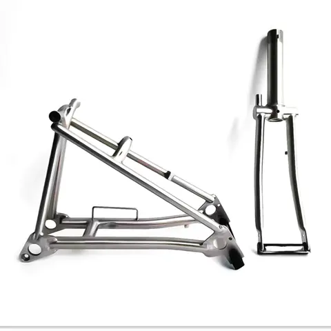 Brompton 프론트 포크 리어 프레임 삼각형 티타늄, CNC 핏, 경량 16 인치, 사이클링 액세서리 부품, 1 및 1/8 인치