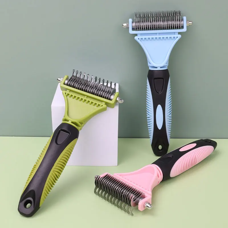 

Pet Hair Removal Comb Cat Dog Brush Pet Hair Grooming Tools Puppy Hair Shedding Comb Dog Fur Trimming Dematting Deshedding Brush