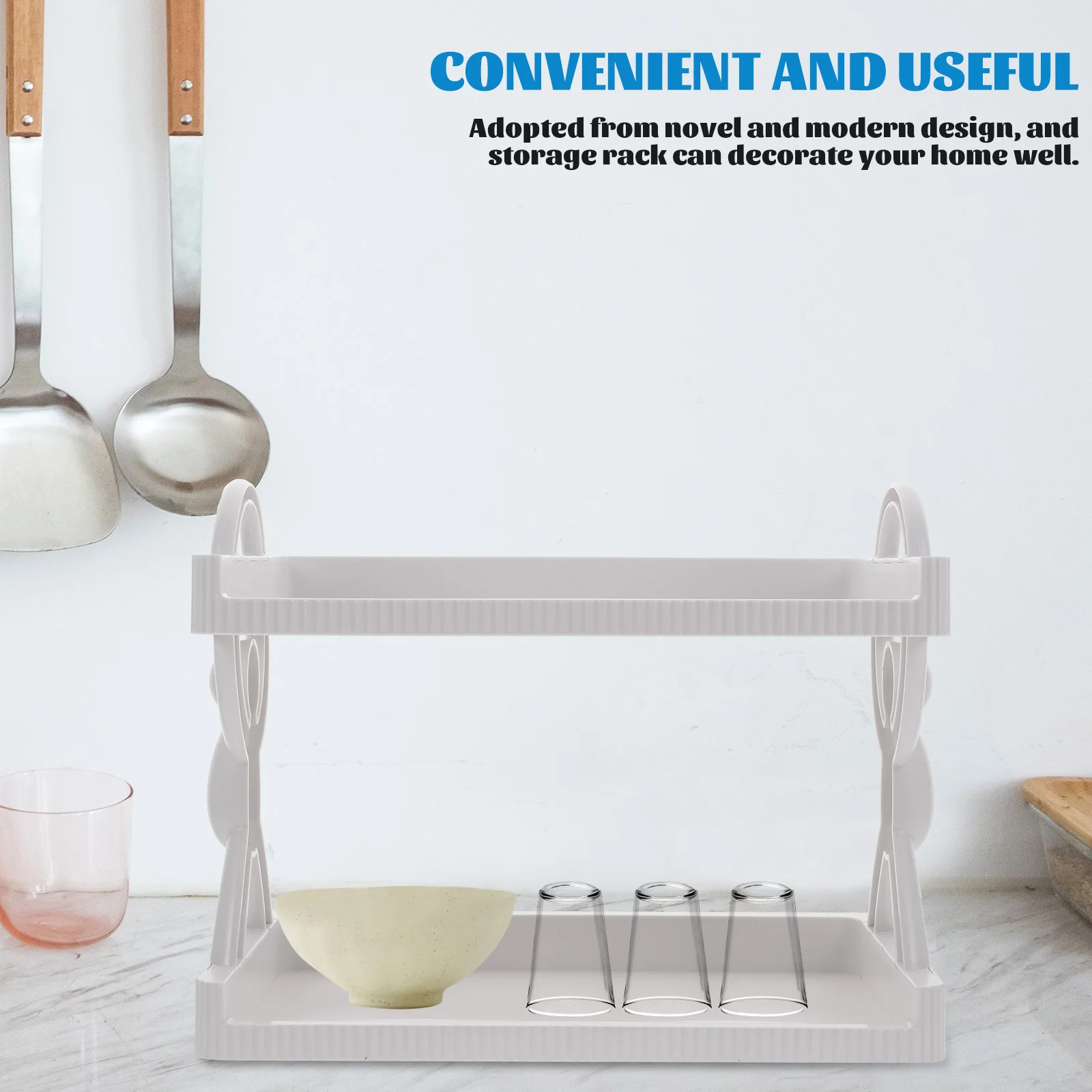 

Multi layer Rack 2 Multi Layer Storage Rack tier White Desk Shelf Wall Mountable PP Bathroom Kitchen ganizer