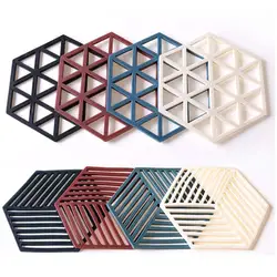 Soft Tableware Silicone Trivet Mats Hot Pads in Hexagon Heat Multifunction Kitchen Tool for Bowl Mats Dish Mats Placemats