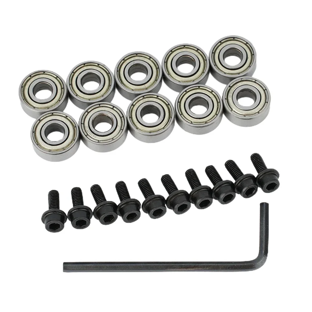 Chave sextavada roteador bit rolamento acessórios de madeira 11 pçs/set 12.7mm roteador bit rolamentos de esferas guia substituição