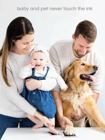 Paw Print Clean Touch Ink Pad, Dog Or Cat Pet Owner Keepsake, DIY Inkless Nose and Pawprint Impression Making Kit