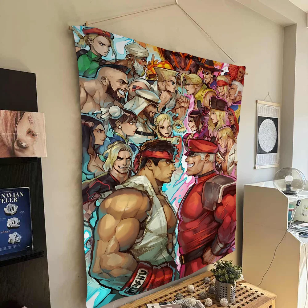 Spiel S-STREET F-FIGHTER DIY Wandteppich Hippie Blume Wandteppiche Wohnheim Dekor Wand Kunst Dekor