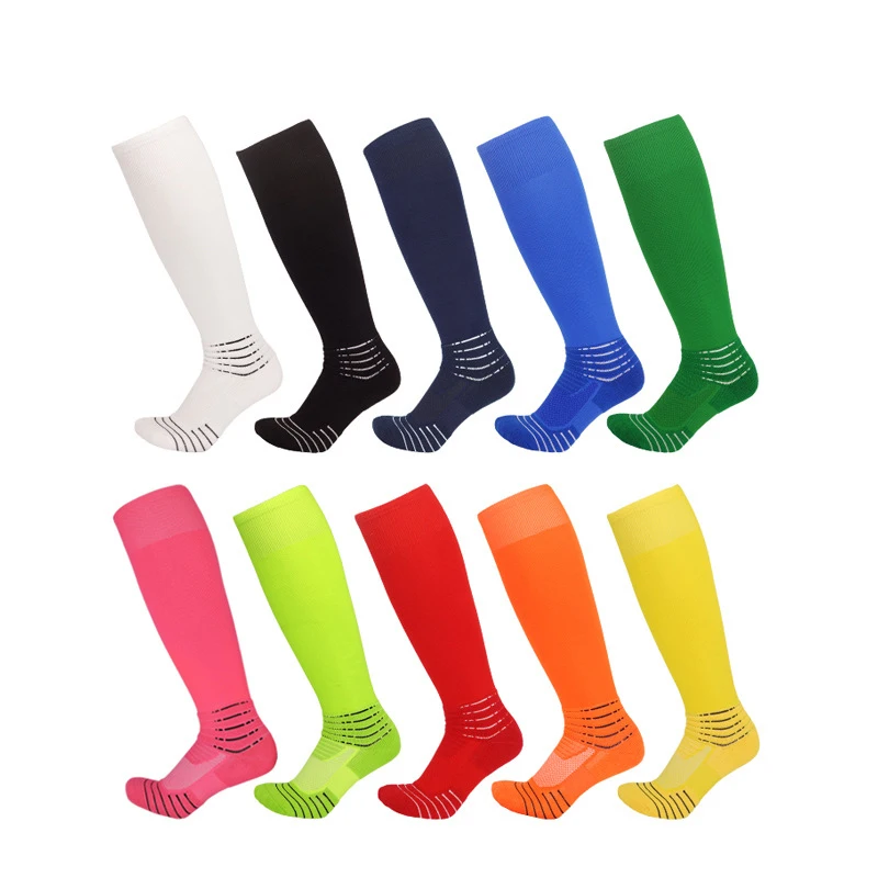 

Football Basketball socks Actual Combat High Men Women Thick Towels Movement Stockings Pure Color Non-slip Stockings