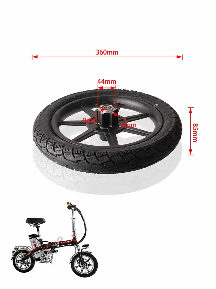 AliExpress NONE 14X2.125（54-254）tire with hub with brake disc for 14-inch front wheel electric scooter bicycle folding bicycle accessories