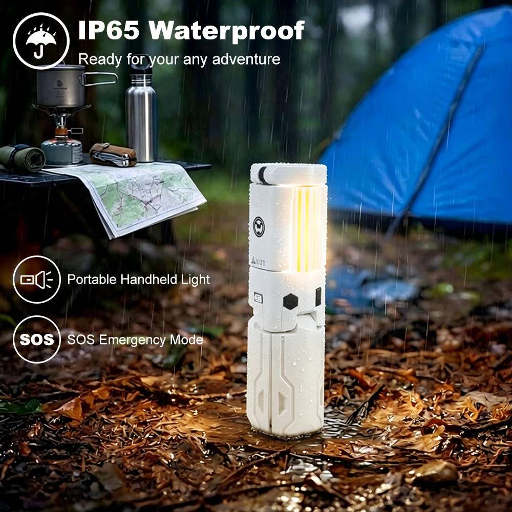 

POVTOR White Outdoor Camping Light Handheld Campong Lamp Suitable for Wilderness Camping & Adventures