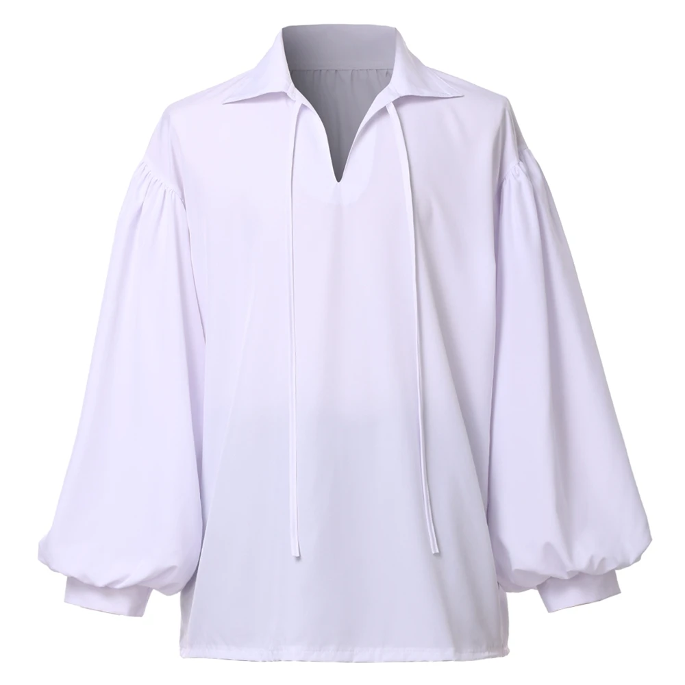 Camisa masculina pirata larp hallween medieval renascentista roupas vintage vampiro príncipe traje