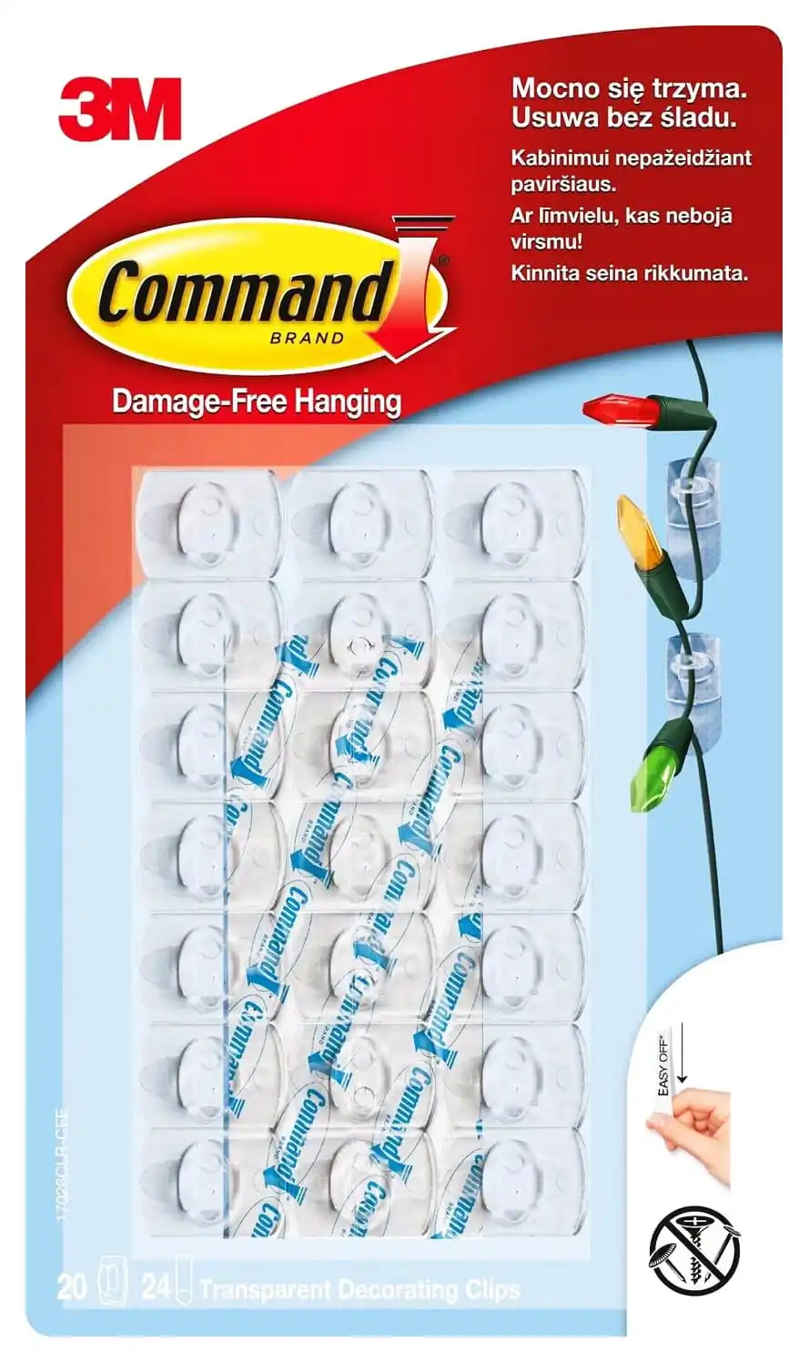 20 stuks Command transparante zelfklevende haken