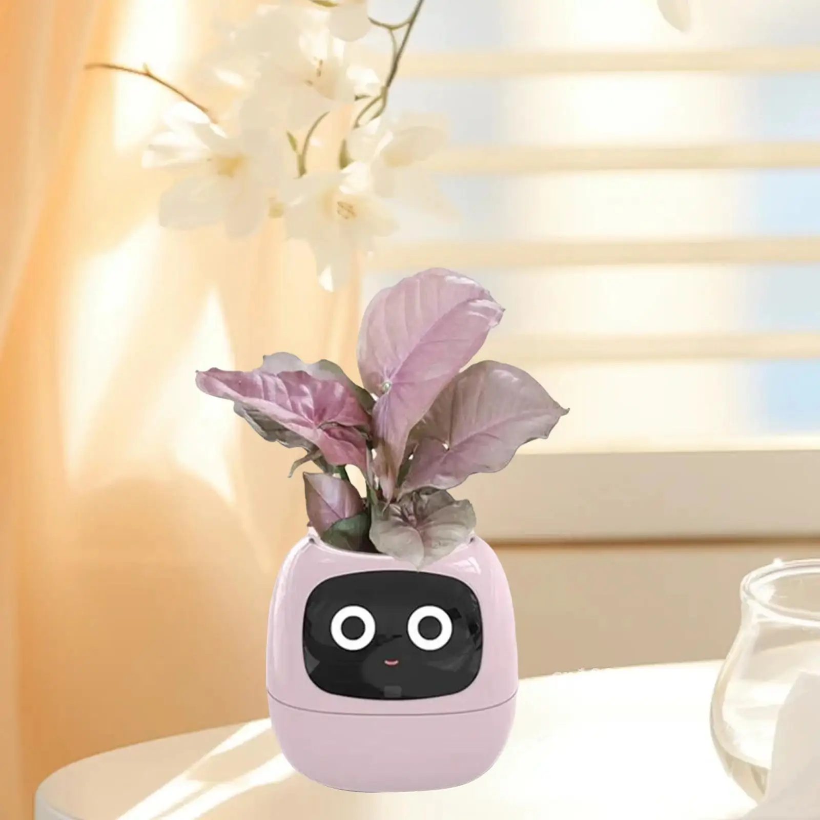 Neat Flowerpot Adorable Rich Gesture Interaction Smart Plant Pot for Setup Plants Gift Living Room Desk Indoor Smart Indoor for