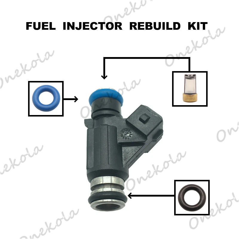 Fuel Injector repair kit Orings Filters for 02-06 Mercury 40HP-60HP Outboard 2-Stroke 25335288