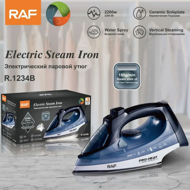 RAF cross-border European and American household steam iron handheld hanging electric ironing iron with wire dry and wet 2200W