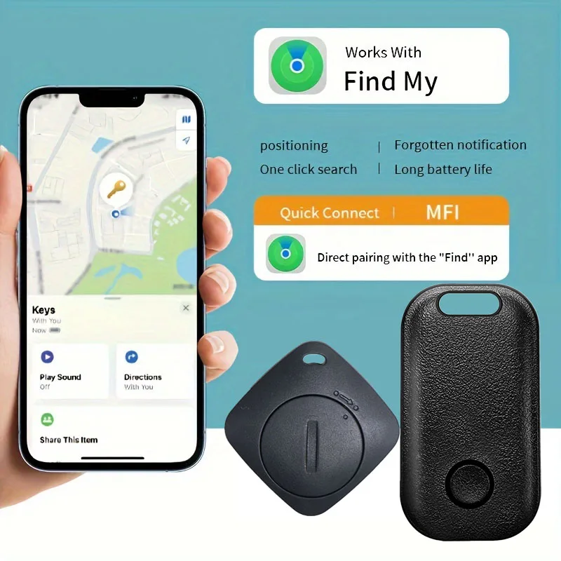 

Smart Mini Elder SOS Tracker Global Bluetooth GPS Car Locator for Apple Find My APP ITag MFI Rated AntiLost Key Wallet Finder