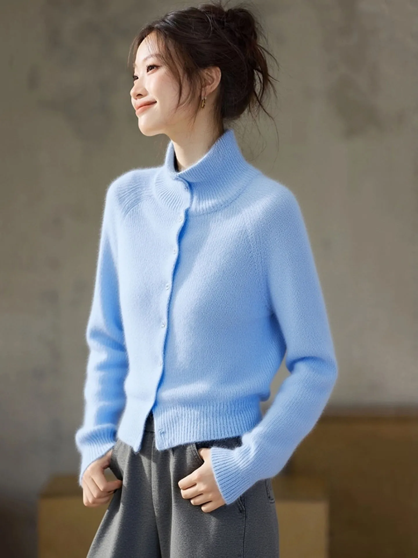 

Зимний женский свитер Camere, мягкий, удобный, длинный, све, дизайн на одной пуговице, однотонный, вязаный, модный, для поездок на работу