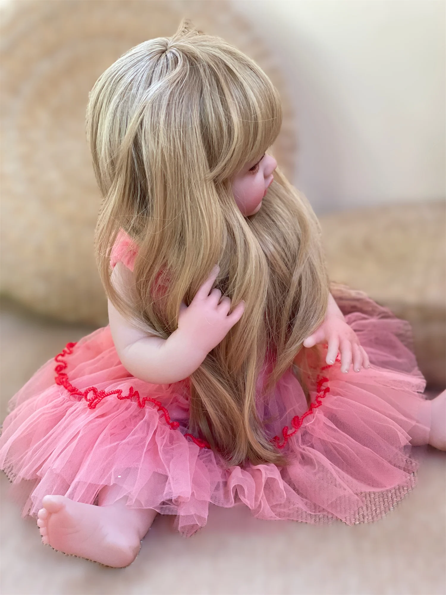 55cm Full Body Soft Vinyl Bettie Reborn Baby Girl Doll Washable Doll With Painted Skin Handmade Lifelike Reborn Toddler Doll