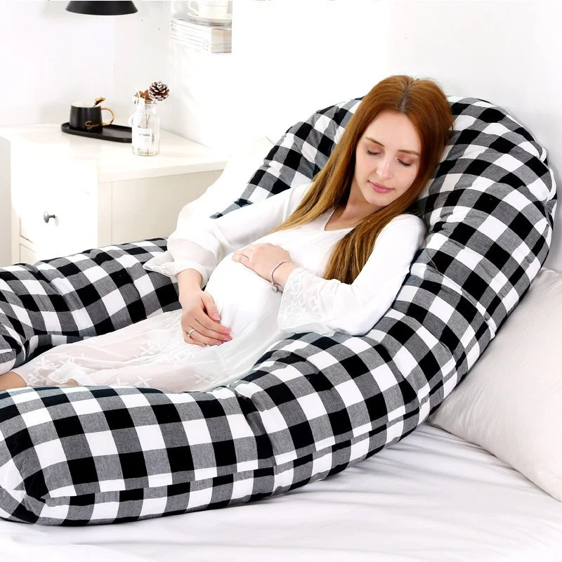 70x140cm Full Body Pillow for Pregnant Women U Shape Pregnancy Pillow Sleeping Support Maternity Pillow for Side Sleepers