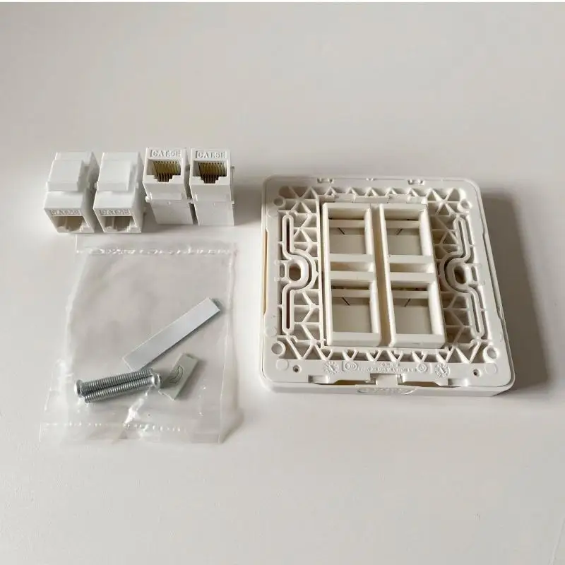 F3MA Nữ đến Nữ CAT5E RJ45 LAN Tấm mặt 86x86mm Ổ cắm thẳng Internet