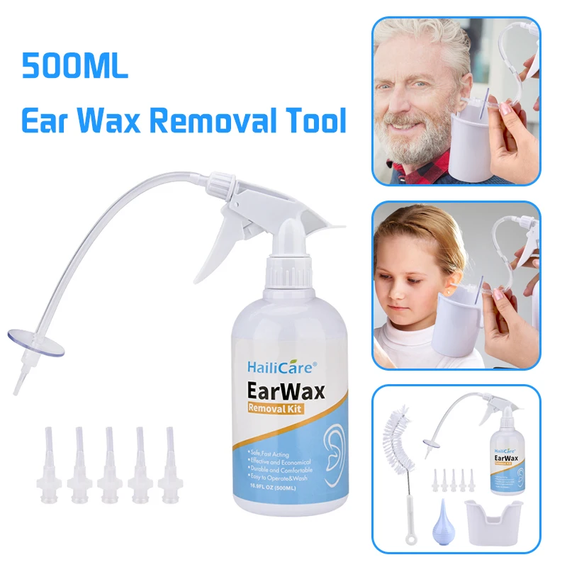 500 ml ear cleaning rinse kit earwax removal tool water cleaning syringe squeeze ball ear cleaner adult child earwax