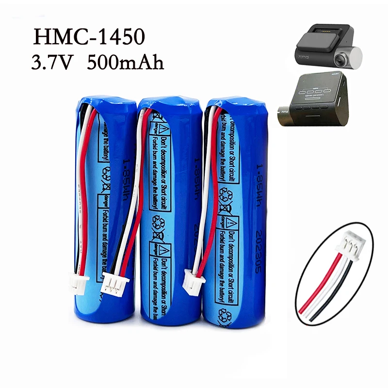 

Литиевая батарея HMC1450 3.7V 70mai, 500 мАч, для видеорегистратора 70mai Dash Cam Pro, сменные аккумуляторы, аксессуары для DVR