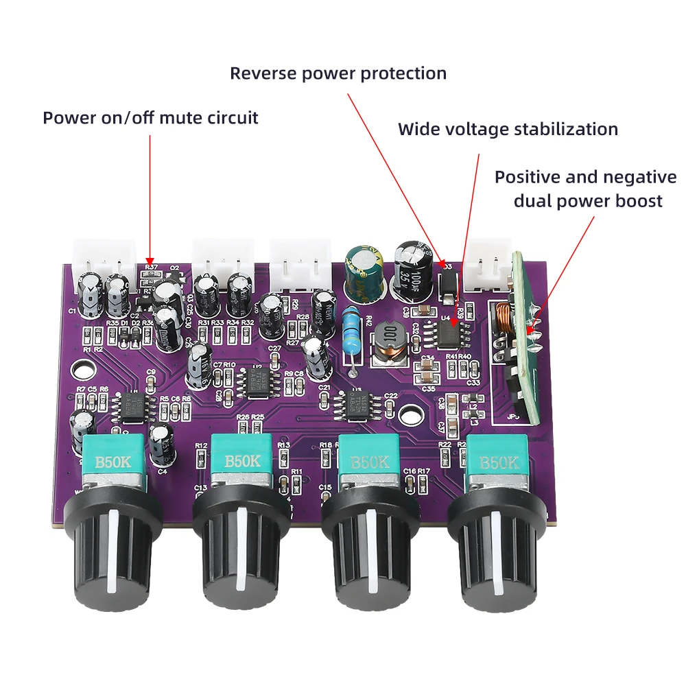 DC 9-29V オーディオミキサーフロントエンドマザーボード TINE553 アンプスピーカーゲインフロントエンドチューニング増幅ボードサウンドエフェクト