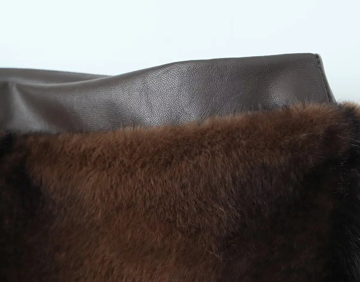 Jenny&Dave Nordic Winter Artificial Fur Splicing Skirt Woman Clothing Fashion Girls Streetwear Faldas Skirts Women