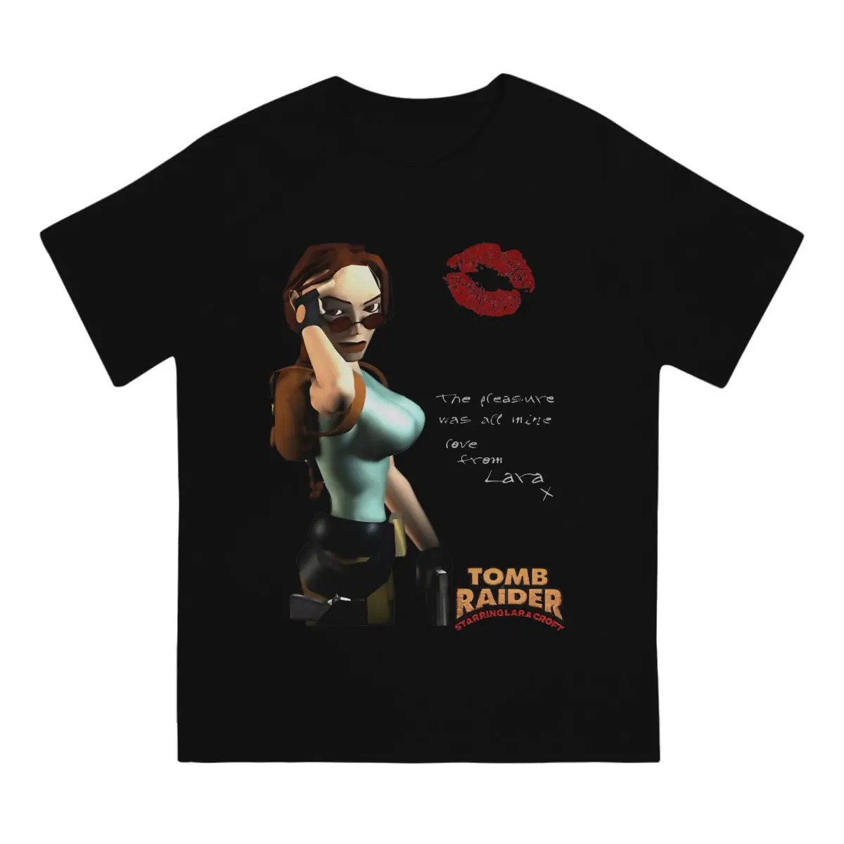 The Pleasure Was All Mine  Out Of Print Remaster Tomb Raider Game Lara Croft T Shirt Alternative O-Neck COTTON  Clothes