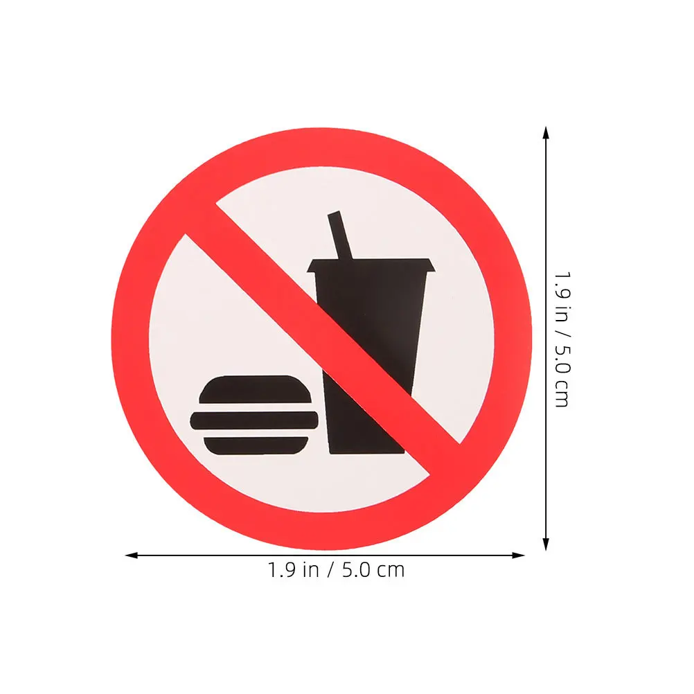4 قطع لا توجد طعام أو مشروبات، ملصق متين مقاوم للماء من مادة PVC لملصق تحذير نافذة الباب والمطعم والمكتب