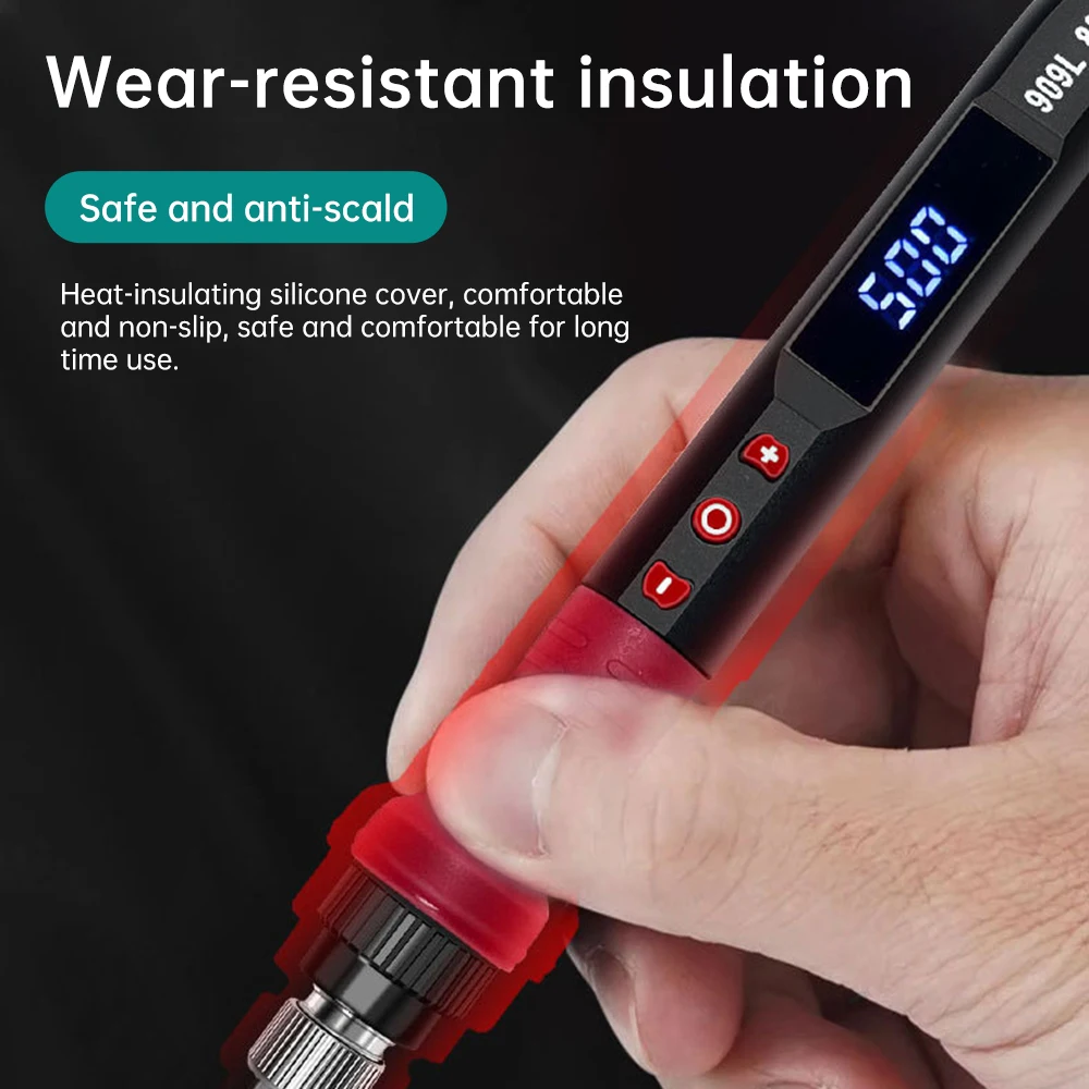 80W Electric Soldering Iron Adjustable Temperature LED Solder Welding Tools Ceramic Heater Soldering Tips